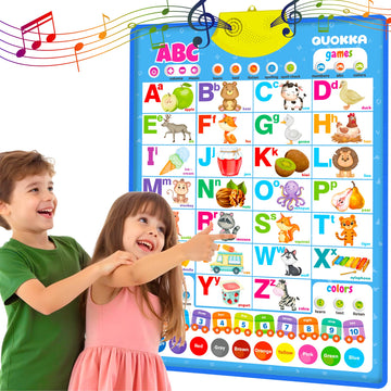 Quokka Educational Toys For Kids 5-7 Year Old - Vertical Abc Learning Wall Chart For Toddlers Age 3 4 6+ - Interactive Speech Therapy Poster Boy Girl - Autism Puzzle Game 8-10-12