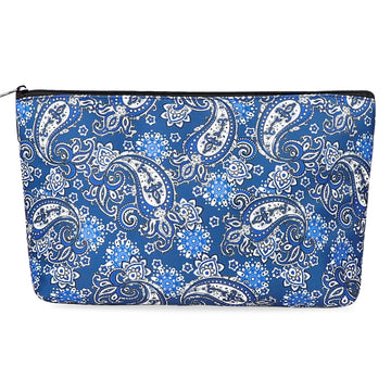 Gustaria Empty Mahjong Bag,Thickened Blue Printed Soft American Mahjong Tiles Bag (Case Only)