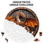 Wooden Puzzles for mature-themeds  3D Vision Effect Mechanical Dragon Wooden Jigsaw Puzzles 550 PCS Unique Shape Advanced Wood Puzzle mature-themed  Flat Puzzle Birthday Gifts Family Game (XL-17.3 * 17.2in)