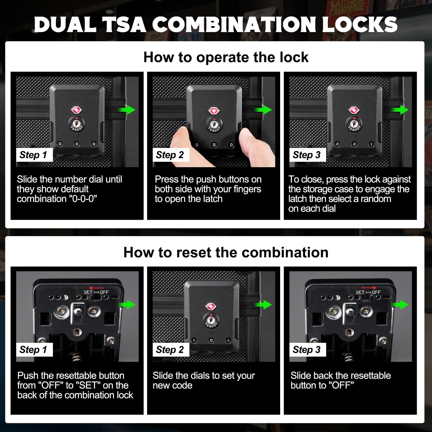 Kabinka Graded Card Storage Box with Display Window for PSA/CGC Holder  TSA Combination Lock Trading Deck Case for Sports Cards  Storage Slab Case with 6+2 EVA Dividers for MTG/TCGs(Black)