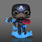 Funko POP! Marvel Captain America Glow in The Dark & Metallic with Broken Shield & Mjolnir - Model 68656, Multicolor Exclusive