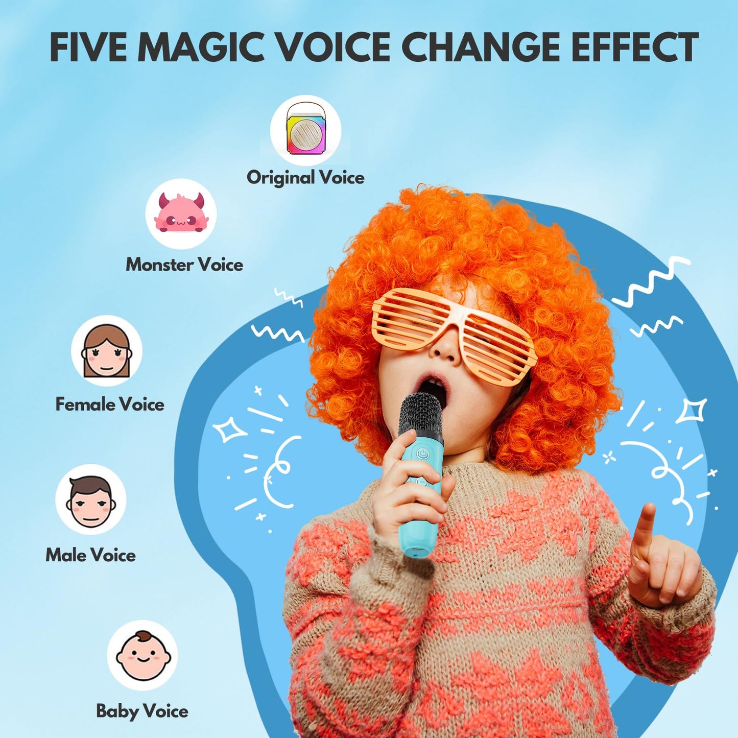 Karaoke Machine, Portable Bluetooth Speaker With Wireless Microphones For Kids Adult, Birthday Family Party Gifts Toys For Toddler Girls Boys 3 4 5 6 7 8 9 10 11 12+ Year Old