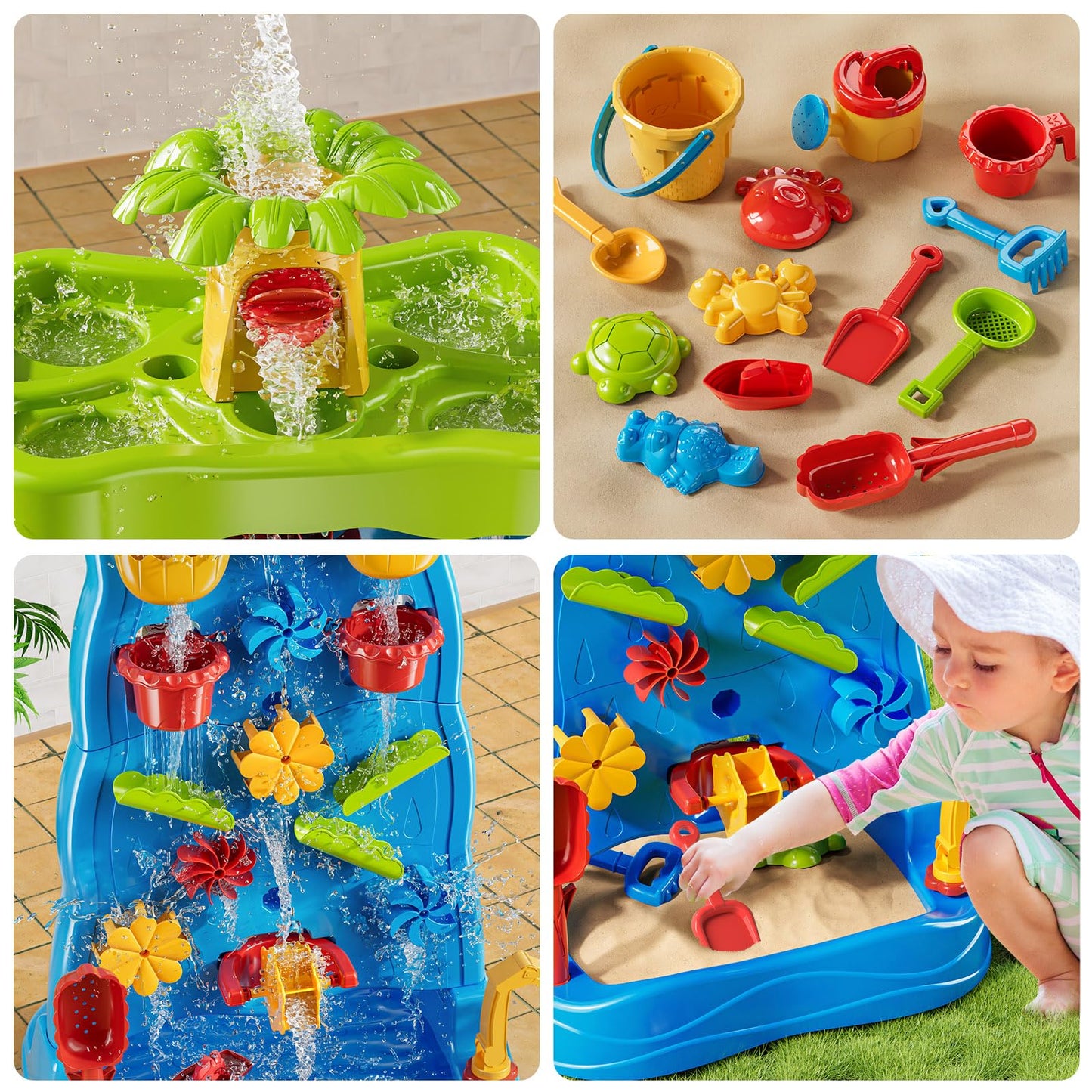 JUKUDAHU Water Table Toy for Kids 3 4 5 6 7 8 Years Old - Sand and Water Waterfall Table Activity Sensory Toy for Boy and Girl,
