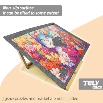 Tely Foldaway Puzzle Board Felt Mat For Up To 1000 Pieces Of Jigsaw Puzzle, Foldable For Easy Storage, Portable Puzzle Pad, (Bla