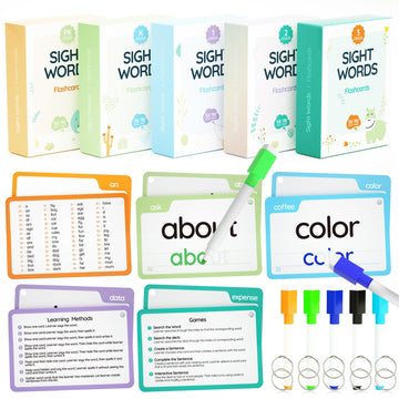 Wjpc 300 Cards, 580Pcs High Frequency Sight Words Flash Cards For (Pre-K Pre-Kindergarten, Kindergarten, 1St, 2Nd, 3Rd Grade, Fi