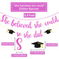 She Believed She Could So She Did Banner Decorations - Glitter She Did It 2024 Garland Graduation Bunting Banner, Congrats Grad