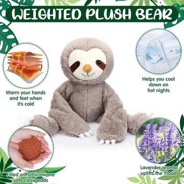Realspring Microwavable Stuffed Animal For Kids Lavender Scented Cute Plush Heatable Coolable Plushie For Valentine'S Day Gift A