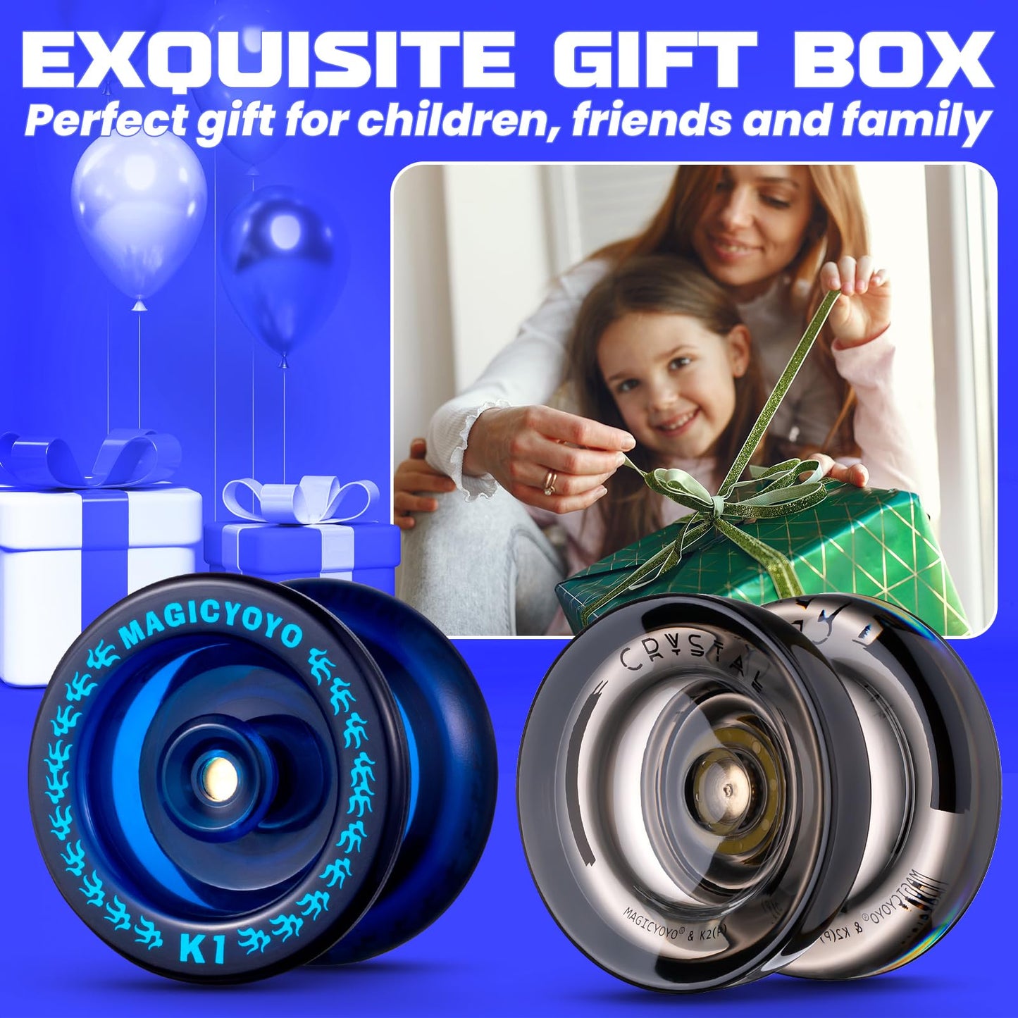 Magicyoyo K1 Plus & K2 Responsive Yoyo For Kids, Professional 2 Pack, Dual Purpose Plastic With Unresponsive Bearing For Adults/