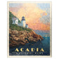 MyPuzzle Acadia National Park: Lighthouse  Vintage Poster - enhanced 100 Piece Jigsaw Puzzle for mature-themeds