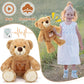 Leyndo Bear With Voice Recording Remembrance Stuffed Animal With Picture Recordable Messages Memorial Toy For Baby Shower Birthday Gift, Recording Gifts(Brown, 18 Inch)