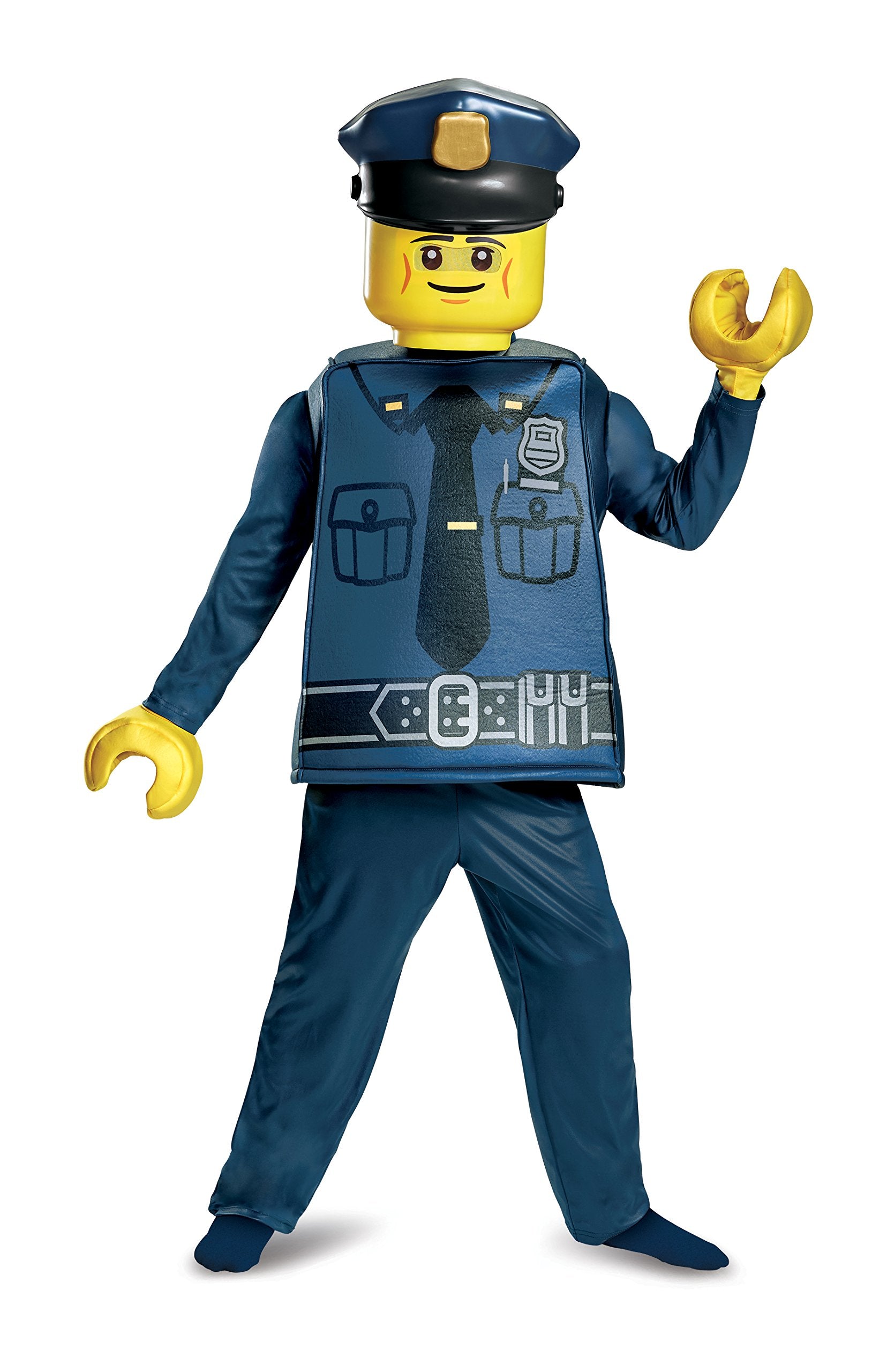 Disguise Lego Police Officer Deluxe Costume, Blue, Large (1012)