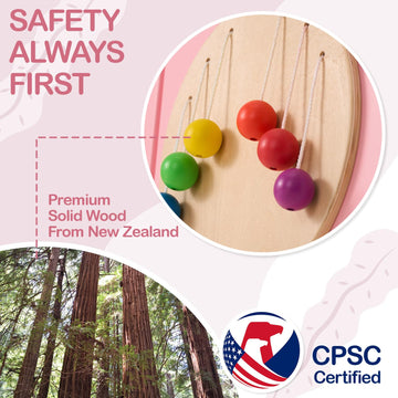 Monlurd Hippo Montessori Educational Activity Cube, Sensory Wall Toys For Daycare And Playroom Furniture, Interactive Wooden Lea