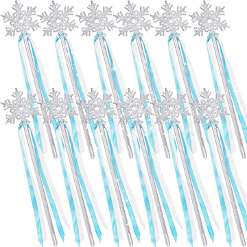 Gejoy Silver Snowflake Magic Wand - 36 Pcs Frozen Snowflake Princess Wand Winter Theme