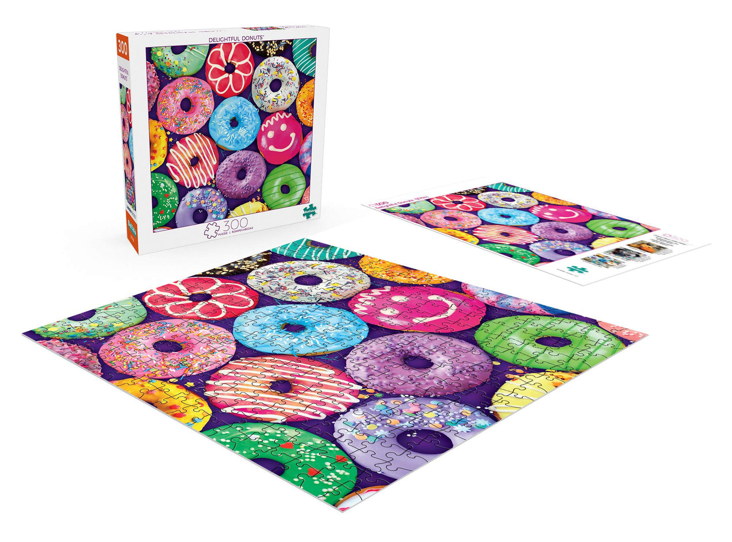 Buffalo Games - Delightful Donuts - 300 Large Piece Jigsaw Puzzle Multicolor, 18'L X 18'W