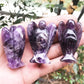 Fekuar Natural Amethyst Guardian Angel Statue, Hand-Carved Healing Crystal Pocket Figurines Decoration 2 Inches
