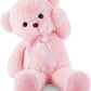 Yunnasi Big Teddy Bear Stuffed Animal 35 Inches Giant Stuffed Bear Gift For Girlfriend Children On Birthday, Pink