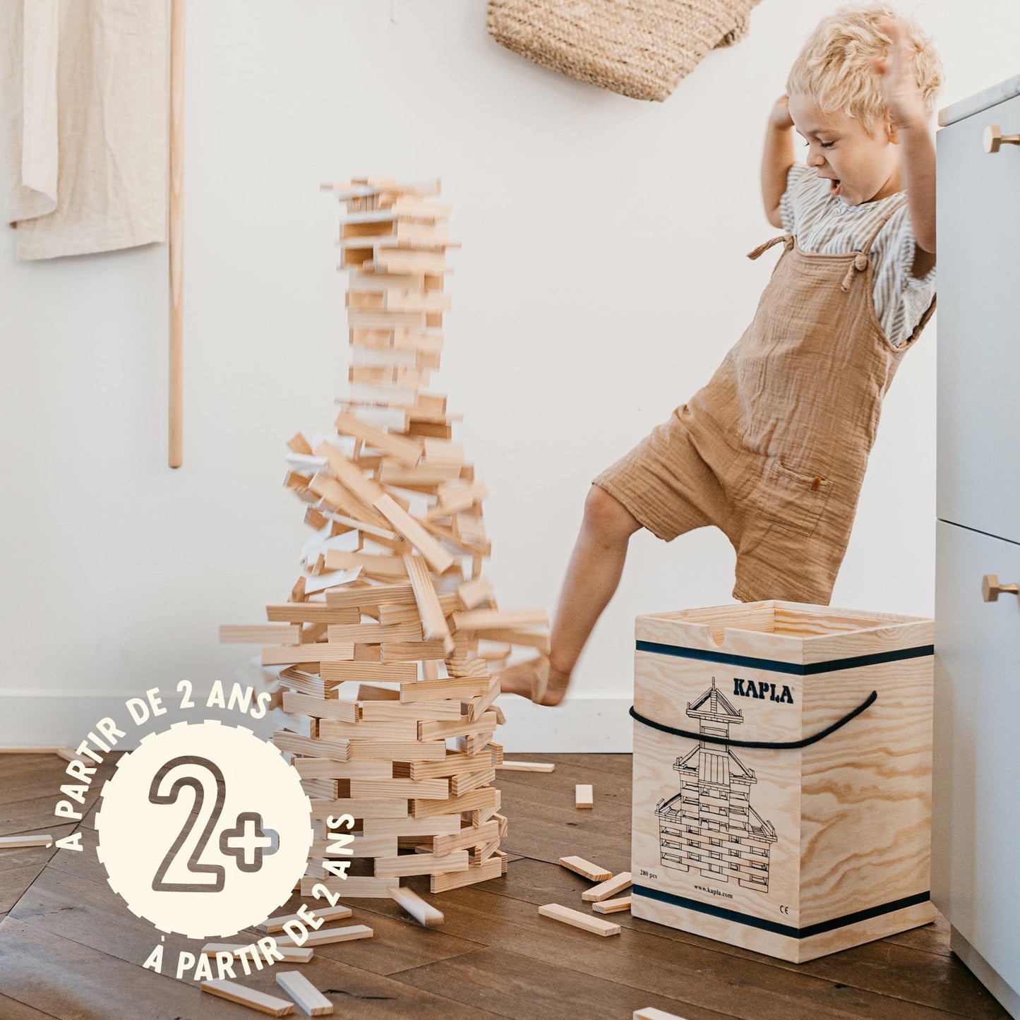 KAPLA Wooden Construction Set - 280 Planks, French Pine Wood, Ages 3+