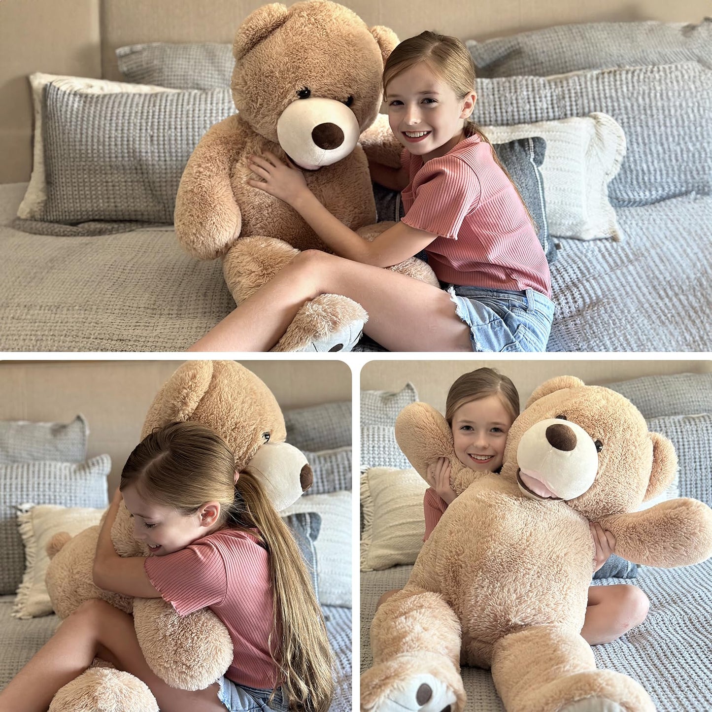 Maogolan Giant Teddy Bears Stuffed Animal, 39 Inches Big Teddy Bear Plush Toy, Soft And Cuddly Teddy Bear Gift For Girlfriend,Children,Kids