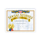 Hayes Social Studies Achievement Certificates, Gold-Bordered Awards With Light Blue Marbled Design, Customizable Award For Students, Full-Color Glossy Design, 8.5' X 11' - 30 Pack