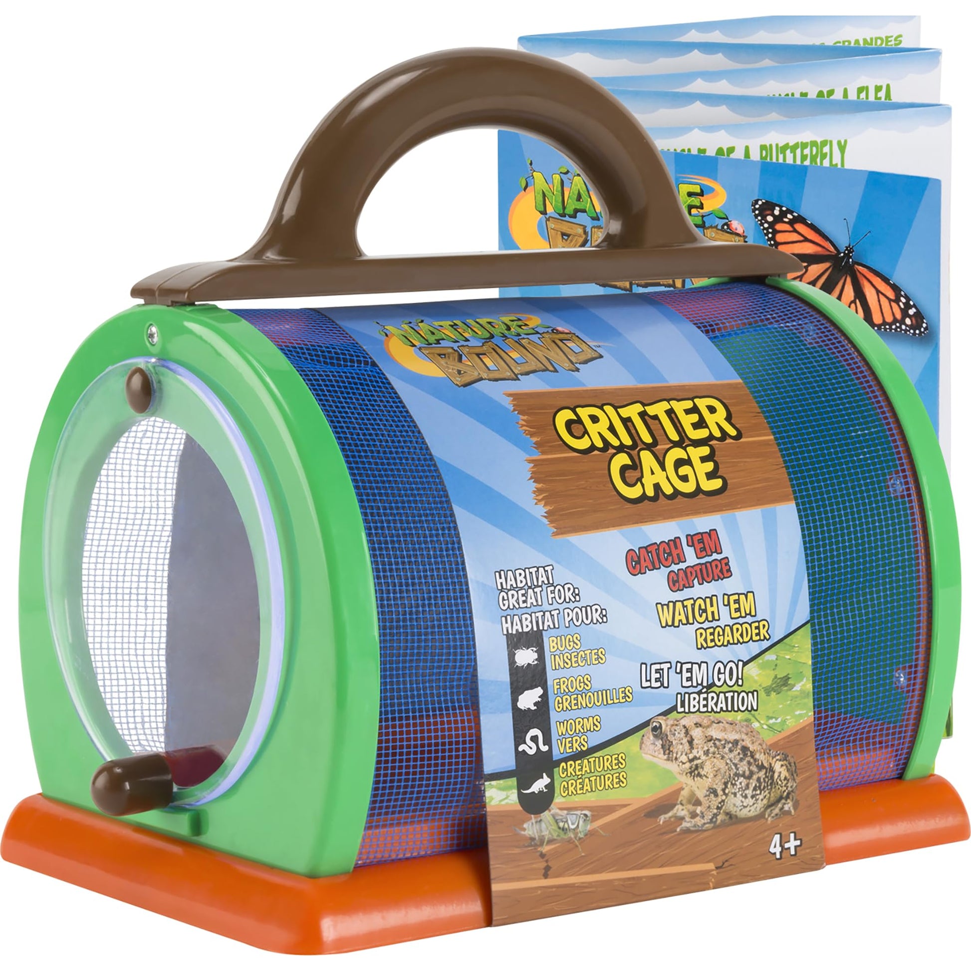 Nature Bound Critter Cage Bug Catcher and Habitat Kit | Insect Netting and Activity Booklet | STEM Educational Toys for Kids | Indoor and Outdoor Use | 8.5 x 5.75 x 8 | Green