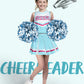 Spooktacular Creations Halloween Girl Cheerleader Costume  Celeste and Pink Cheer Uniform Set  Cute Cheerleading Outfit with Accessories for Halloween Dress-Up  High School Themed Party(L  10-12yrs)