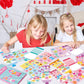 CY2SIDE Valentines Gumball Machine Stickers - 12 Sets of Valentines Day Conversation Heart Sticker Art Craft for Kids School Act