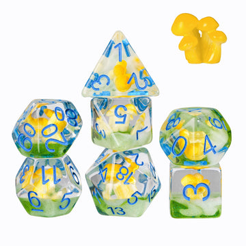UDIXI 7PCS Game Dice Set, RPG Polyhedral Dice Set DND for Dungeons and Dragons Role Playing Games and Other Tabletop Games (Yell