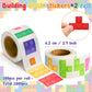 Unbess 1000Pcs Building Block Stickers For Kids, 2 Roll Assorted Bricks Paper Self Adhesive Decal Peel And Stick Removable Build