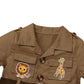 Baby Safari Outfit Wild One Birthday Outfit Girl Short Sleeve Safari Jumpsuit With Hat Toddler Zoo Keeper Costume Brown 12-18 Mo