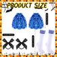 Didaey 6 Pcs Girl Zombie Costume Kids Halloween Cheerleader Costume Scary Halloween Party Cosplay(Blue, Medium)