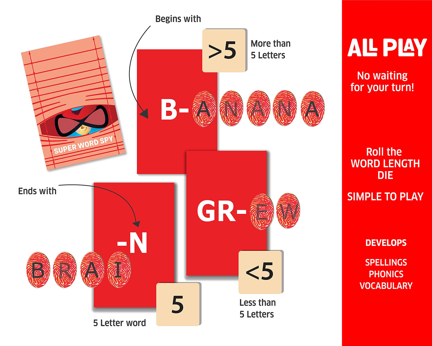 Chalk And Chuckles Super Word Spy - Word Games For Kids, Adults Age 8-99, Fun For Family Game Night, Educational Board Game, Gif
