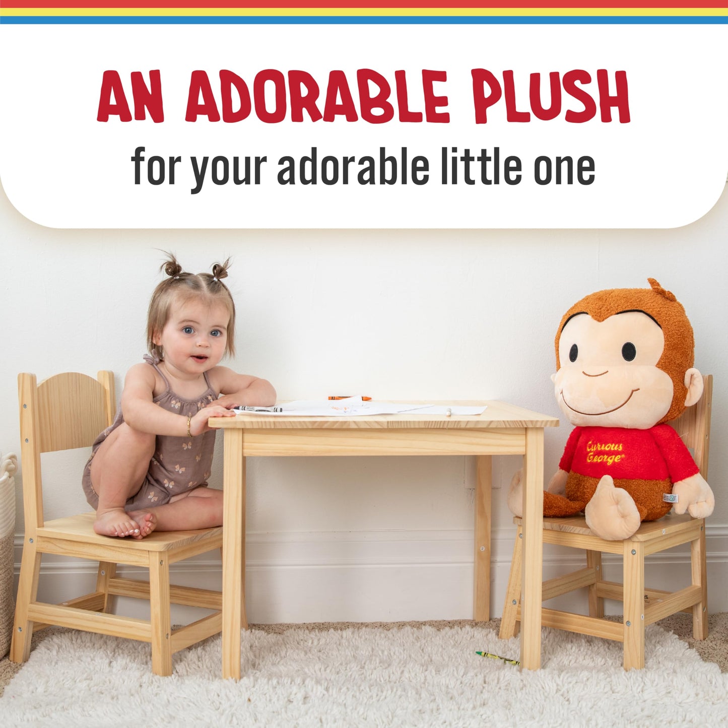 KIDS PREFERRED Curious George Cuteeze Stuffed Animal Plush Toy Monkey - Cute Cuddle Plushie Gift for Baby and Toddler Boys and G