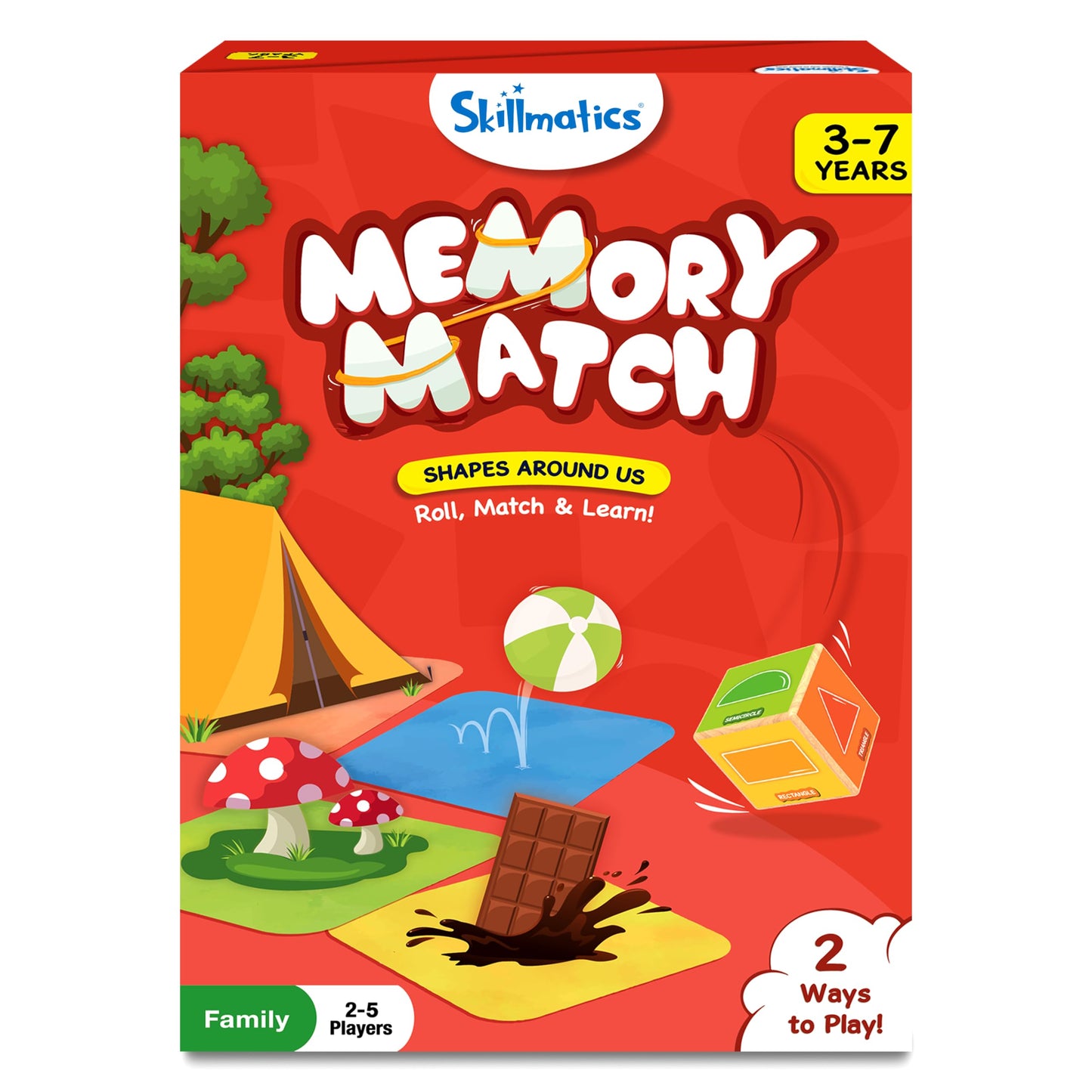 Skillmatics Board Game - Memory Match Shapes, Fun & Fast Memory Game For Kids, Preschoolers, Toddlers, Gifts For Boys & Girls Ag