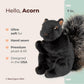Bearington Acorn Black Plush Squirrel Stuffed Animal, 7" Size, Copper Material, Model 241520, Adorable Acorn Black Color