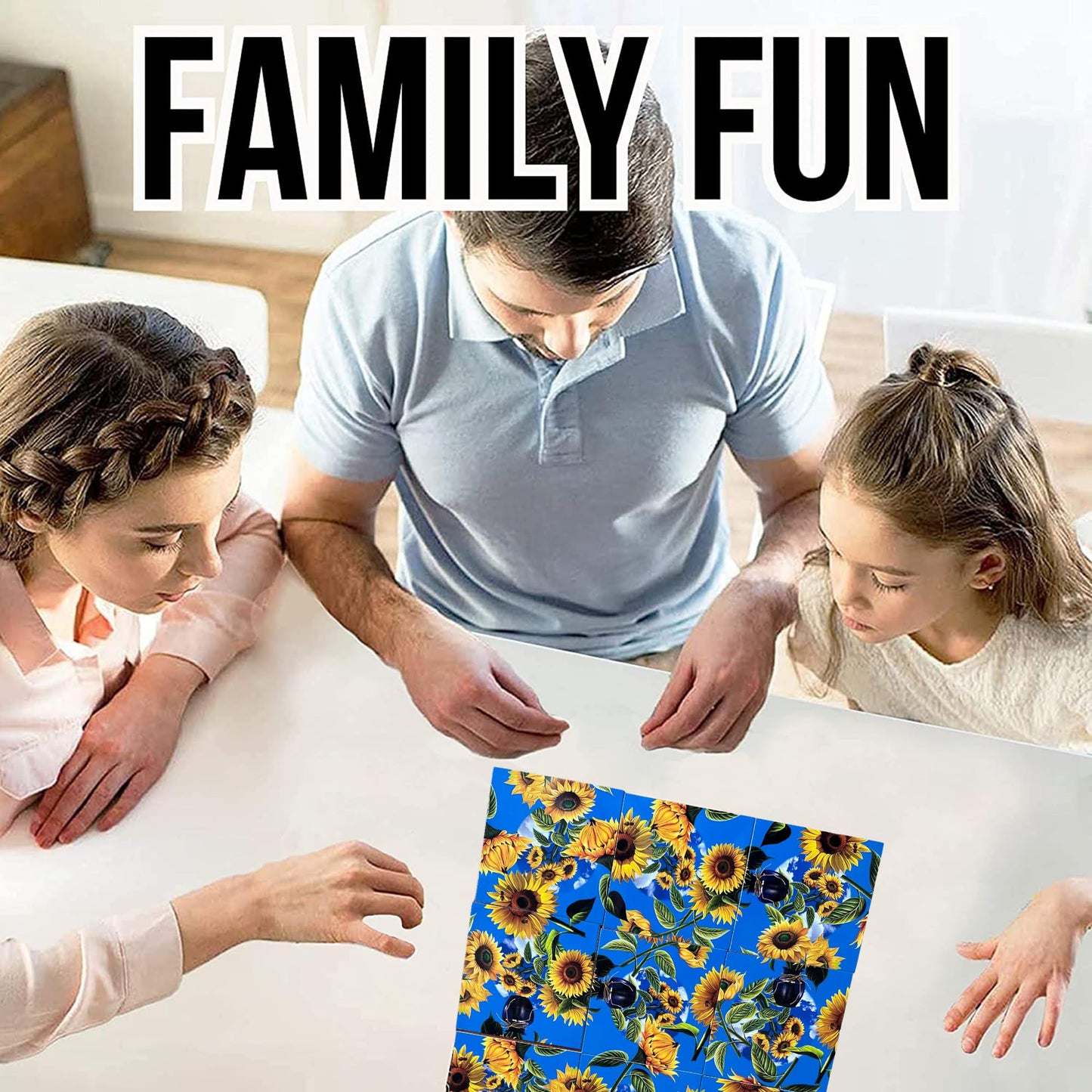 Scramble Squares- Sunflowers- 9 Piece Challenging Puzzle- Ultimate Brain Teaser and Mind Game for Children & Adults- Boosts Cogn