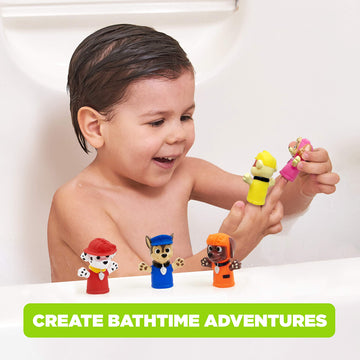 Ginsey Nickelodeon Paw Patrol Bath Finger Puppets, 5 Pc - Party Favors, Educational, Bath Toys, Floating Pool Toys, Beach Toys, Finger Toys, Story Time, Playtime