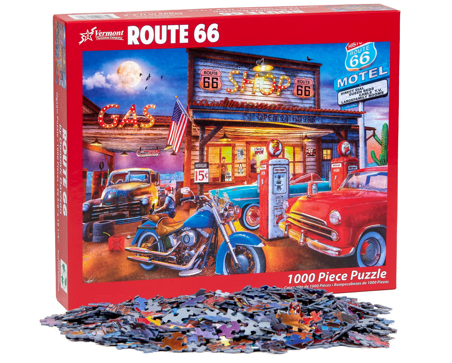 Vermont Christmas Company Route 66 Jigsaw Puzzle 1000 Piece