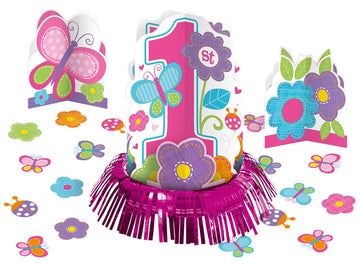 American Greetings Sweet Girl 1st Birthday Table Decorating Kit, Multi Sizes, Multicolor