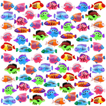 Lhsyfbz 72Pcs Plastic Fish Toys, Tropical Fish, Mini Plastic Fish, Toy Fish Set For Children'S Party Supplies And Decoration
