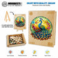 Woodbests Wooden Jigsaw Puzzle For Adults, Mandala Peacock Puzzle (M, 190Pcs, 11.8'X11.1') Beautiful Wooden Box, Puzzle Wood Unique Shape, Birthday Gifts For Adults And Kids Family Game