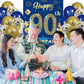 90th Birthday Party Decorations for Men Navy Blue Gold Happy 90th Birthday Banner with 18pcs 90th Balloons 90th Door Cover Backd