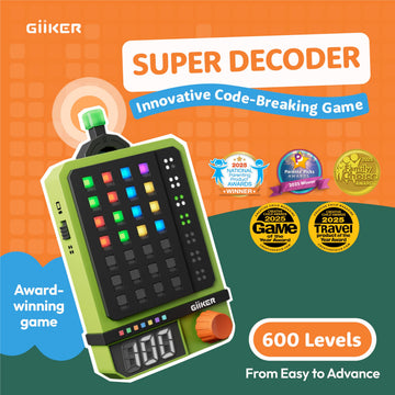 GiiKER Super Decoder Puzzle Game, 600-Level Code-Breaking for 1-2 Players, Handheld, 2.68"x4.13"x1.34", Perfect Travel Game