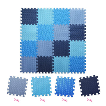 Tamiplay 16 Tiles Foam Play Mat For Baby, Soft & Safe Eva Foam Mats For Floor, Square Baby Play Mat, Kids Foam Puzzle Floor Mat,