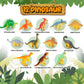 IVOXEX Dinosaur Toys Set - 12 Multicolor Figures & Sound Book - Realistic Roars - Educational Toys for Kids Ages 3-6