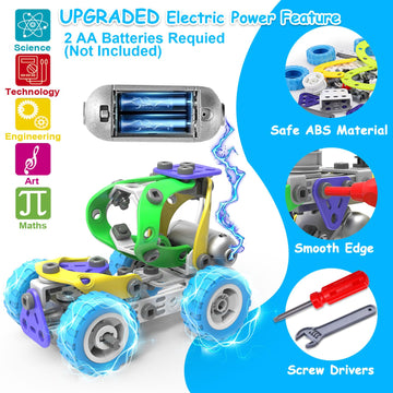 10 In 1 Electric Stem Toys For 5 6 7 8 9+ Year Old Boy Girl Birthday Gifts Educational Building Toys For Kids Ages 4-8 5-7 8-12 Stem Activities Construction Toy For Boys 6-8 8-10 Easter Idea Gift