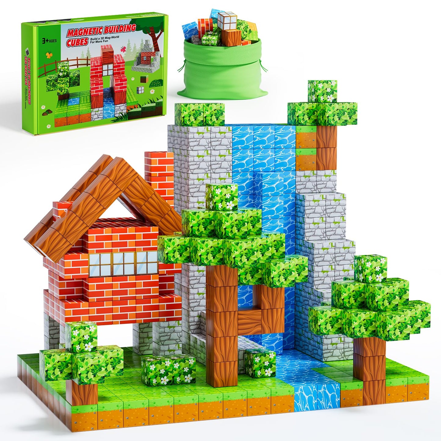 Magnetic Blocks - Build Magnet World Edition, Magnetic Blocks For Kids Ages 3-4, 4-8, Magnetic Toys For Boys & Girls, Stem Monte
