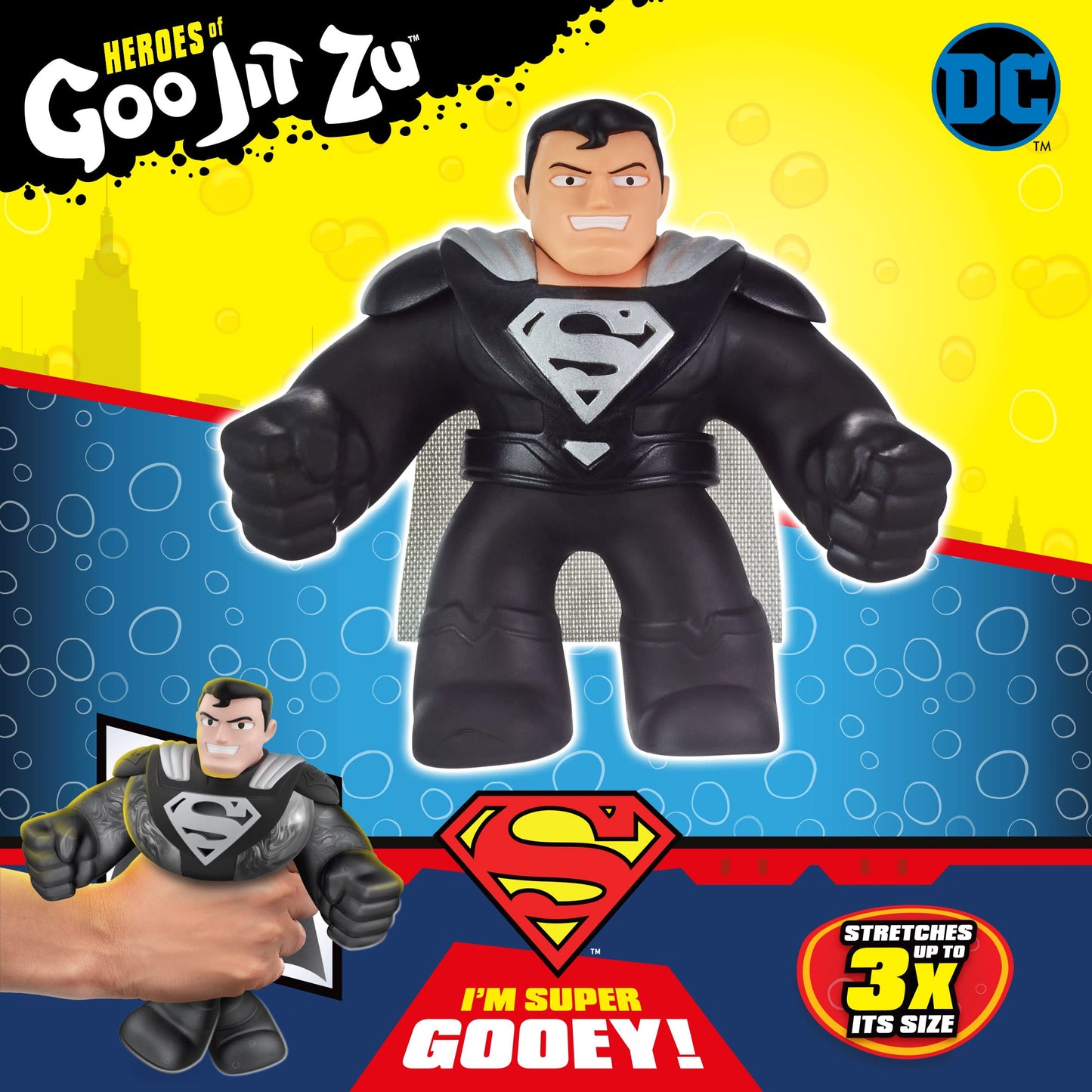 Heroes of Goo Jit Zu DC Hero Pack - Super Stretchy Kryptonian Steel Superman 4.5 Tall