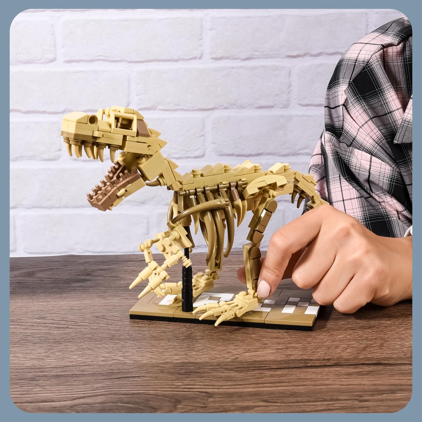 LUXEBLOCKS Dinosaur Skeleton Building Kit & Paleontology Building Set-316PCS Excavation-Ready T.Rex Fossil Model  mature-themed Dinosaur Gift with Movable Joints for Collectors-Display Figures for Home&Office