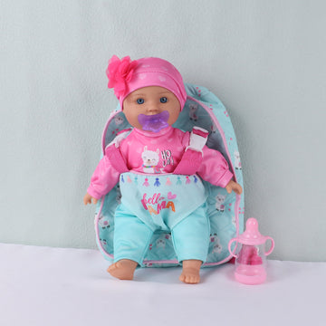 Haveahug 13'' Soft Doll With Carry On Backpack Carrier, Briefcase Pocket For Doll Accessories And Clothing (Lalpaca Backpack)