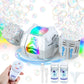 HUNKING Rechargeable Bubble Machine with RGB Lights Remote Control for Kids